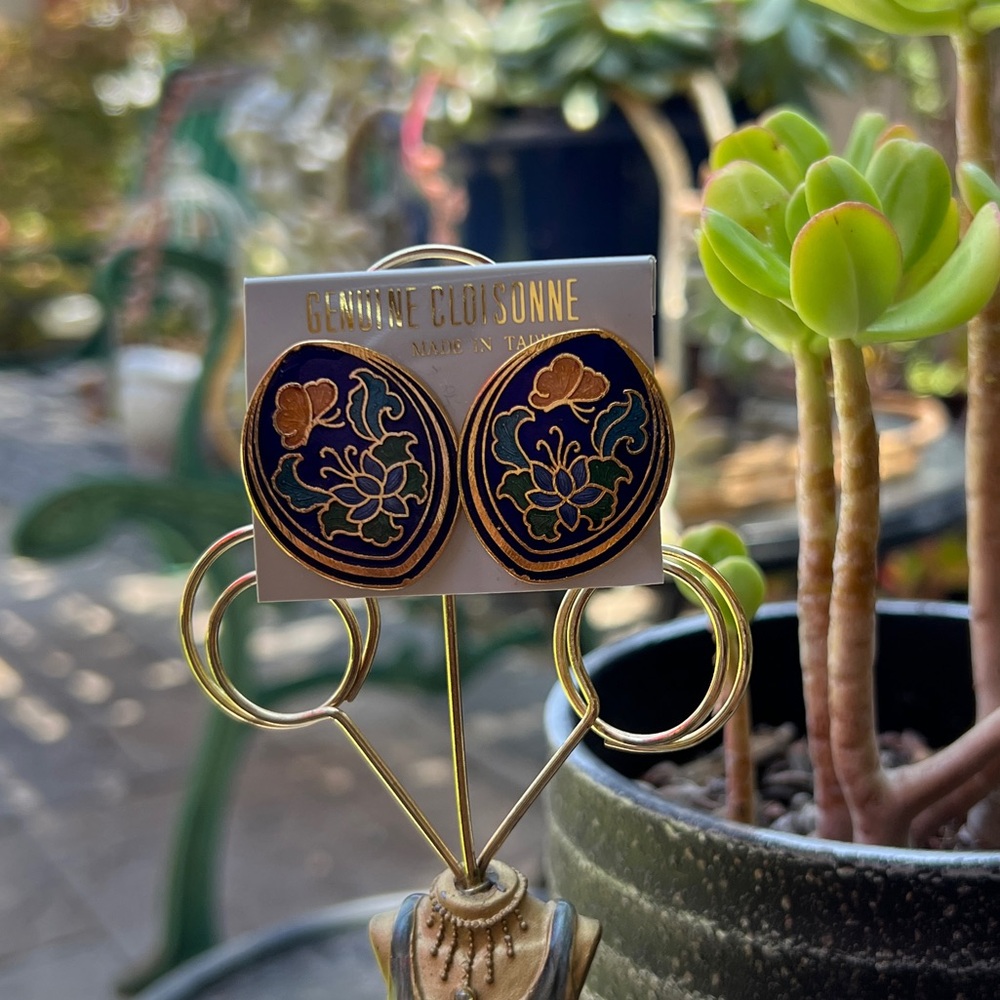 NEW Genuine Cloisonné Enamel Earrings